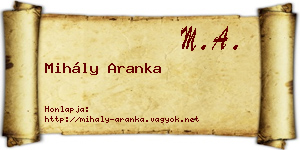 Mihály Aranka névjegykártya