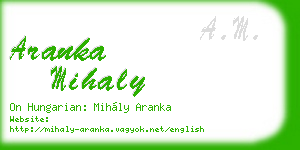 aranka mihaly business card