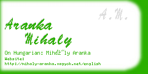 aranka mihaly business card